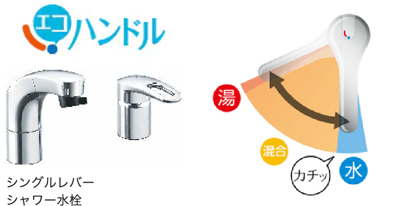 エコハンドル シングルレバー シャワー水栓