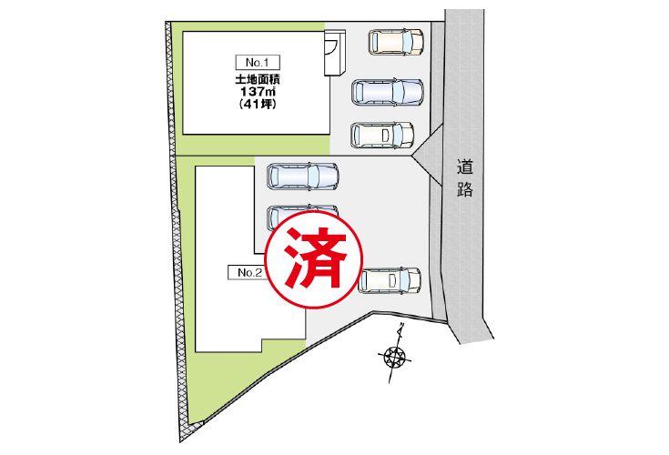 広島市東区戸坂山根2丁目8新築一戸建て分譲住宅区画図