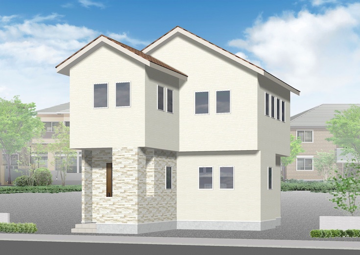 広島市安佐南区祇園4丁目6新築一戸建て分譲住宅外観パース