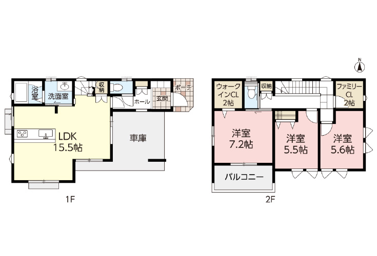 広島市西区己斐大迫2丁目34新築一戸建て分譲住宅間取り図