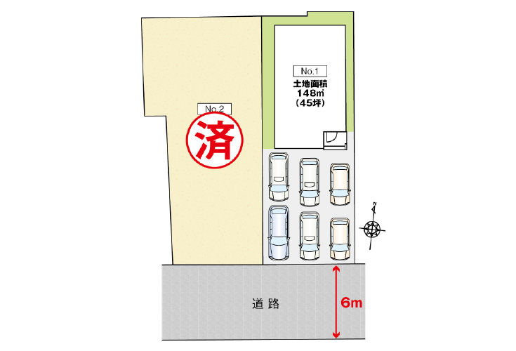広島市中区羽衣町6新築一戸建て分譲住宅区画図