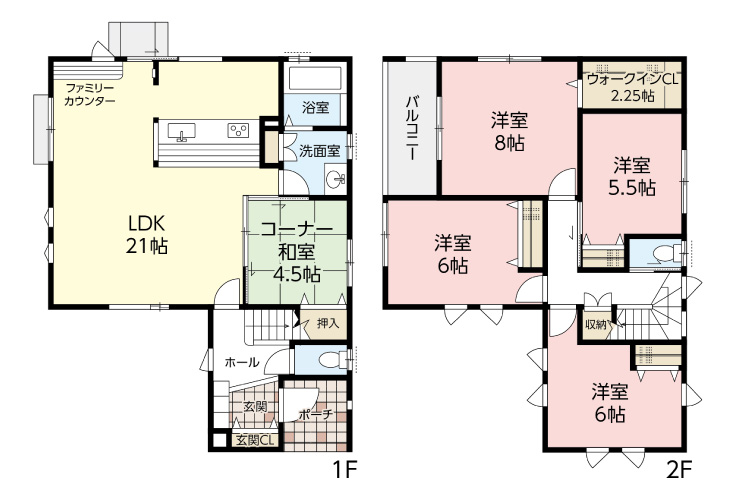広島市安佐北区可部8丁目22新築一戸建て分譲住宅間取り図
