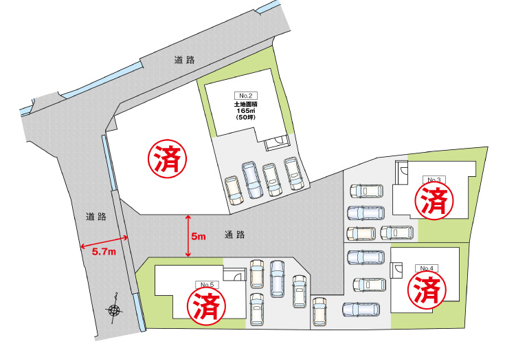 広島市安佐北区三入2丁目14新築一戸建て分譲住宅区画図