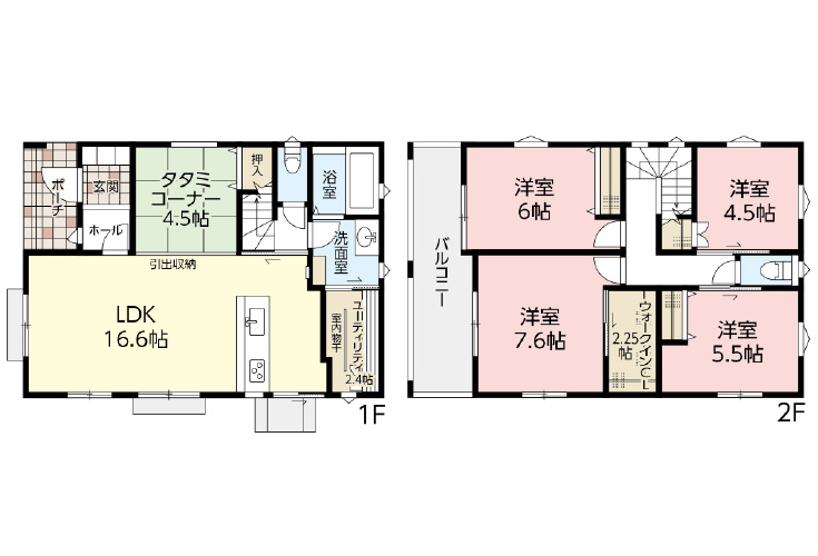 広島県大竹市西栄2丁目10新築一戸建て分譲住宅間取り図