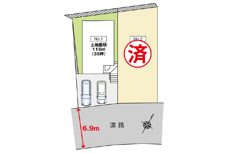広島市西区井口鈴が台2丁目11新築一戸建て分譲住宅区画図