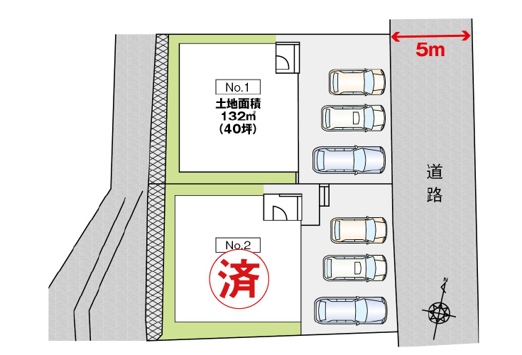 広島市安佐南区上安6丁目21新築一戸建て分譲住宅区画図