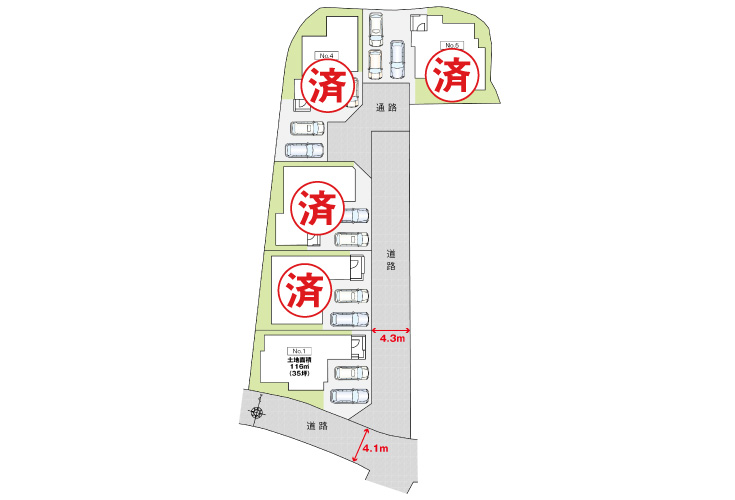 広島市安佐北区口田南6丁目10新築一戸建て分譲住宅区画図