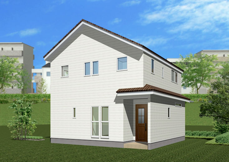 広島市安佐南区上安6丁目21新築一戸建て分譲住宅外観パース
