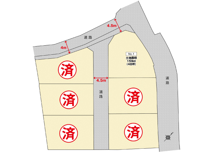 広島市安佐北区三入2丁目25土地分譲住宅区画図