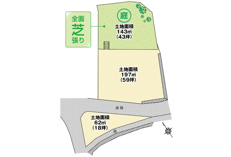 広島市安佐南区山本7丁目15土地分譲住宅区画図