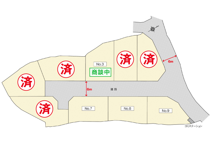 広島市西区己斐上3丁目7土地分譲住宅区画図