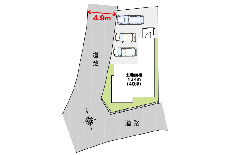 広島市安佐南区上安3丁目13新築一戸建て分譲住宅区画図