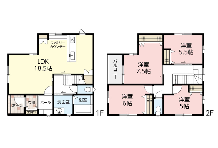 広島市安佐南区長束5丁目5新築一戸建て分譲住宅間取り図