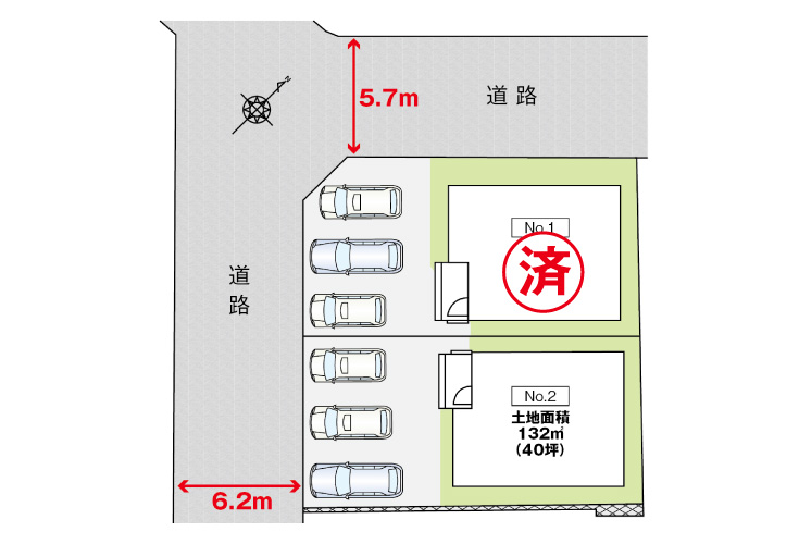 廿日市市地御前北2丁目13新築一戸建て分譲住宅区画図