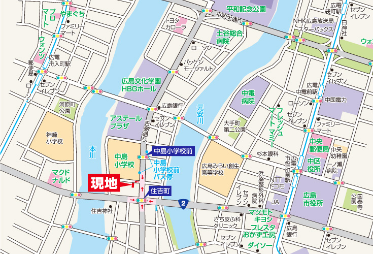 広島市中区加古町14新築一戸建て分譲住宅現地案内図