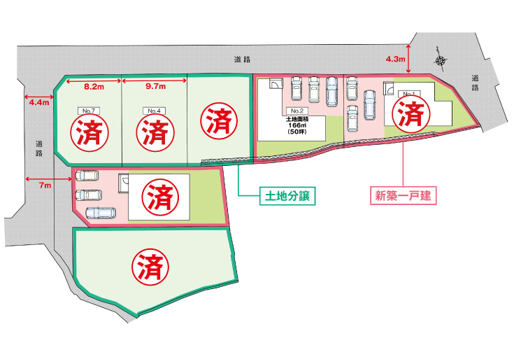 広島市安佐北区可部6丁目22新築一戸建て分譲住宅区画図