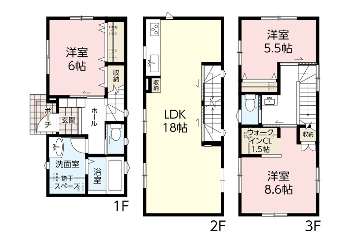 広島市中区吉島西1丁目27新築一戸建て分譲住宅間取り図