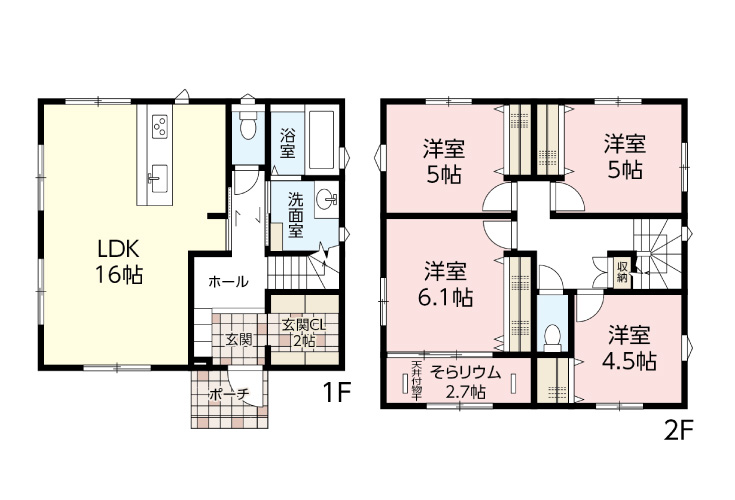 山口県岩国市三笠町2丁目7新築一戸建て分譲住宅間取り図