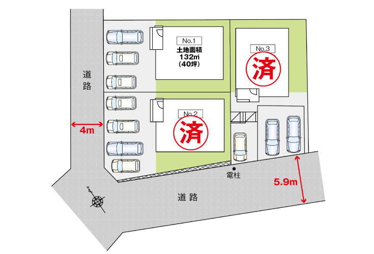 広島市西区己斐上3丁目25新築一戸建て分譲住宅区画図