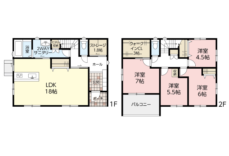 廿日市市沖塩屋2丁目13新築一戸建て分譲住宅間取り図