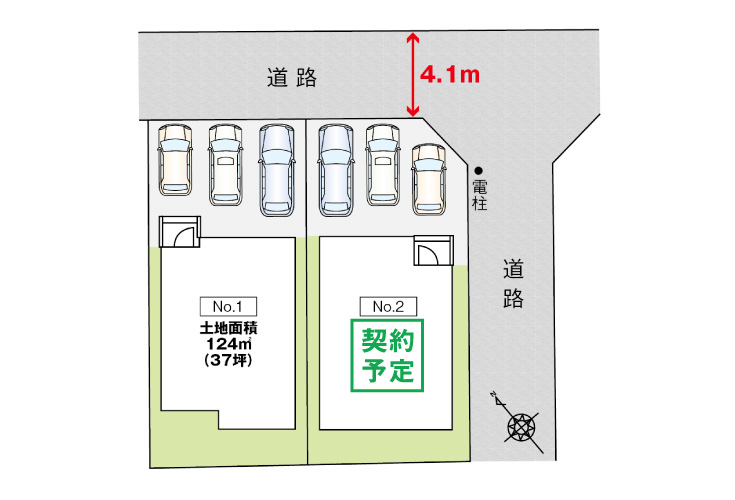 呉市東片山町6新築一戸建て分譲住宅区画図