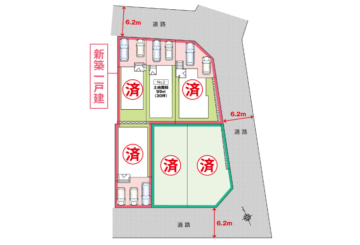 広島市安芸区船越1丁目6新築一戸建て分譲住宅区画図