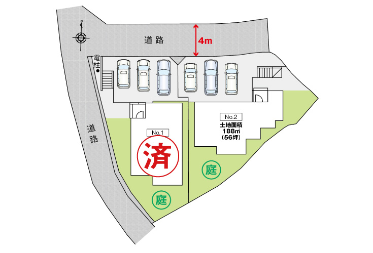 広島市安芸区矢野東6丁目14新築一戸建て分譲住宅区画図