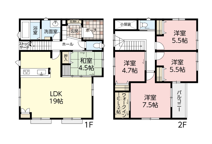 広島市東区温品6丁目15新築一戸建て分譲住宅間取り図