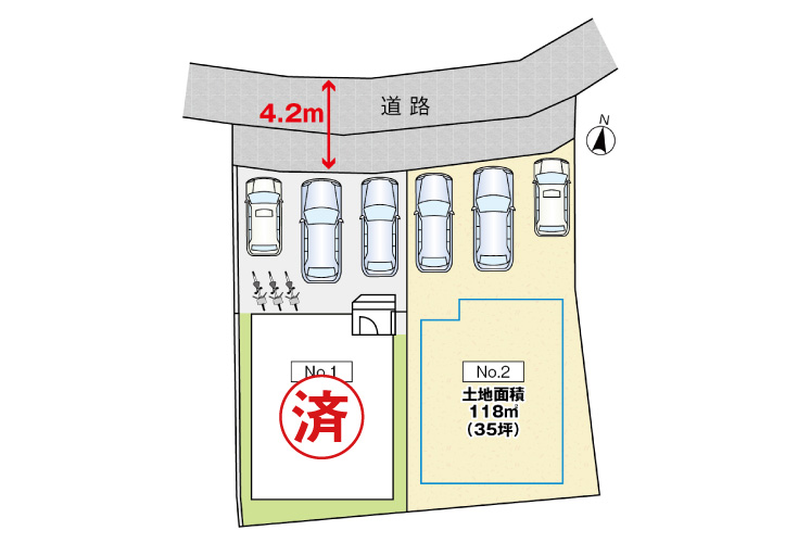 広島市東区牛田早稲田2丁目10土地分譲住宅区画図