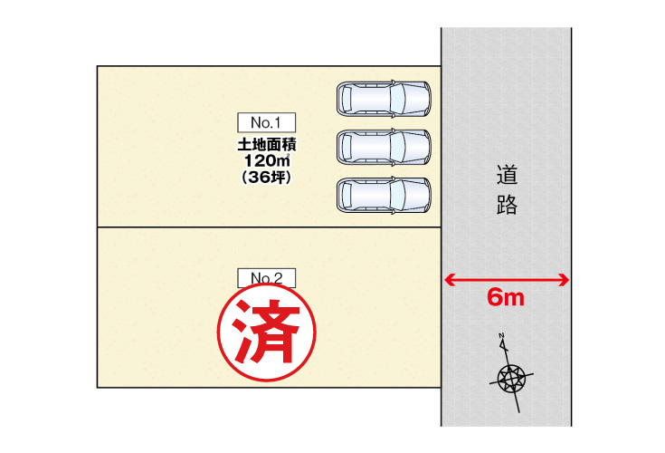 広島市安佐北区亀崎3丁目10新築一戸建て分譲住宅区画図
