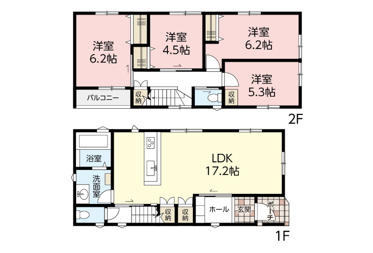 広島市東区温品4丁目21新築一戸建て分譲住宅間取り図