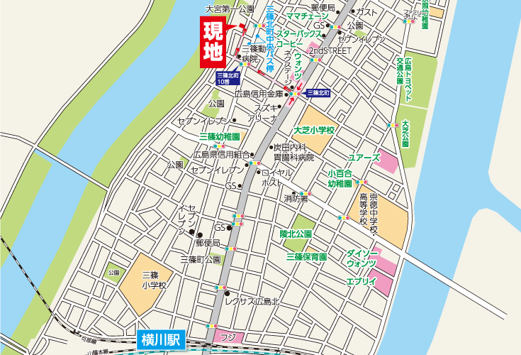広島市西区三篠北町5土地分譲住宅現地案内図