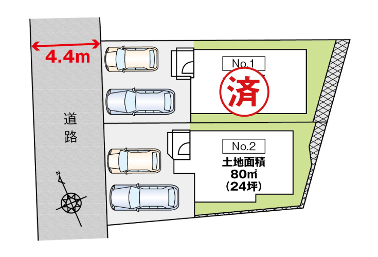 広島市安佐南区緑井3丁目23新築一戸建て分譲住宅区画図