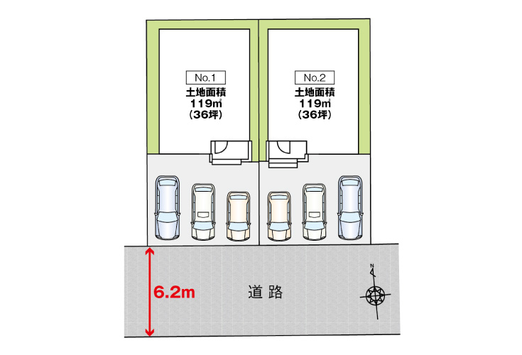 広島市安佐南区毘沙門台1丁目3新築一戸建て分譲住宅区画図