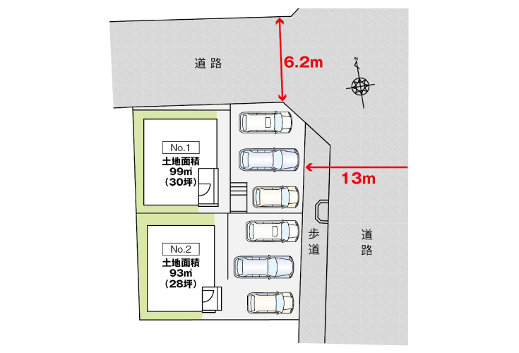 広島市安佐南区高取南2丁目11新築一戸建て分譲住宅区画図