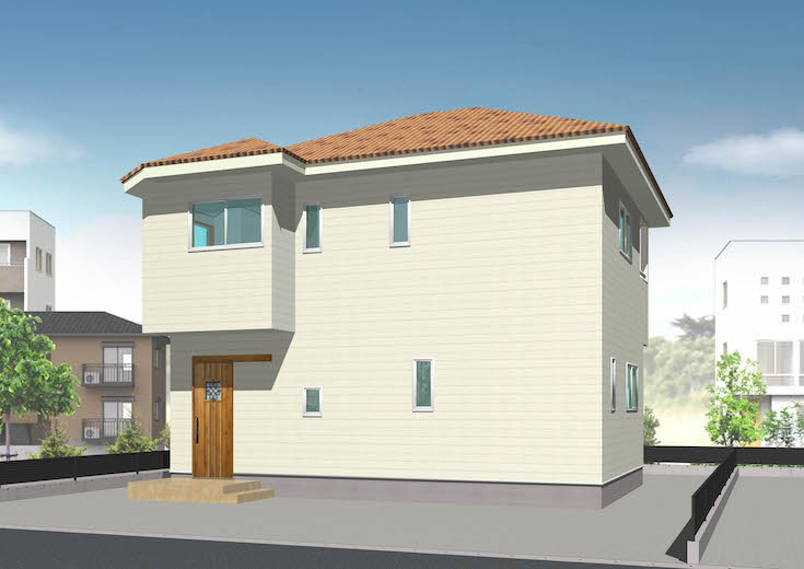 広島市安佐南区高取南3丁目17新築一戸建て分譲住宅外観パース