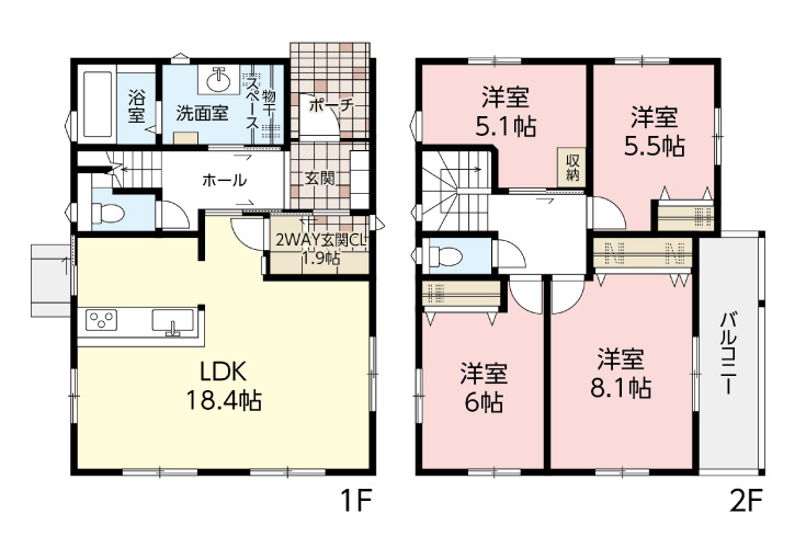 廿日市市四季が丘10丁目4新築戸建て分譲住宅間取り図