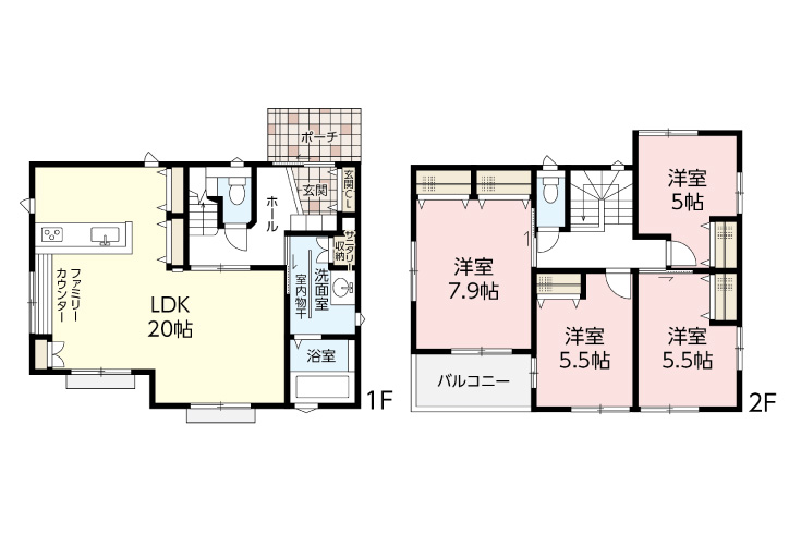 広島市安佐南区高取南3丁目17新築一戸建て分譲住宅間取り図