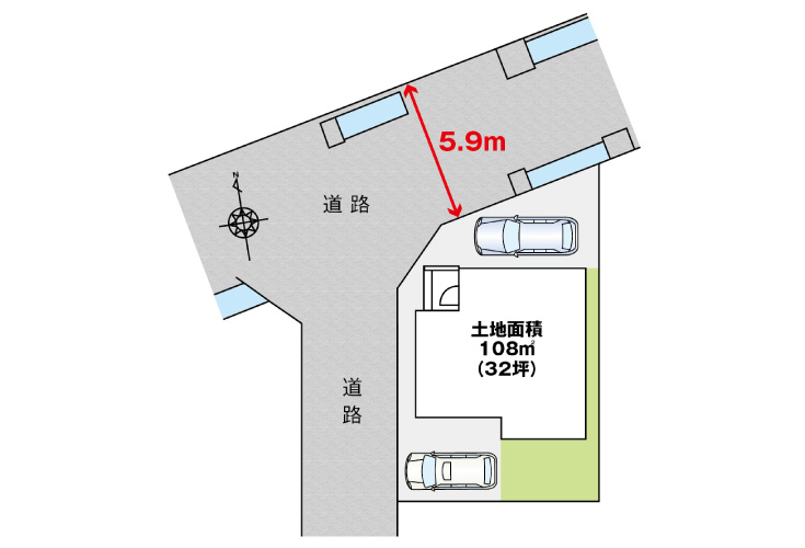 広島市安佐南区伴東2丁目5新築一戸建て分譲住宅区画図