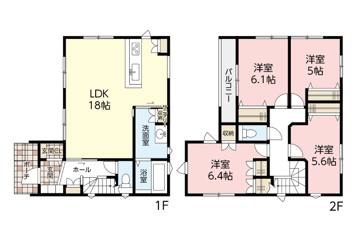 広島市南区霞2丁目4新築一戸建て分譲住宅間取り図