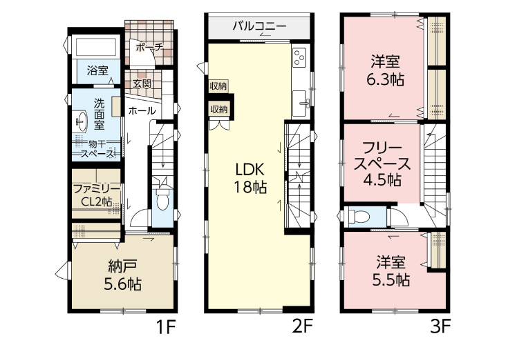 広島市中区江波南1丁目10新築戸建て分譲住宅間取り図