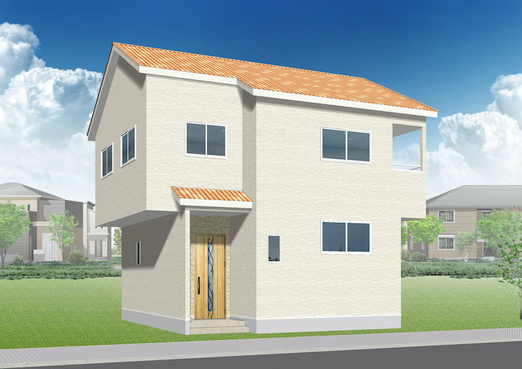 広島市安佐南区伴東2丁目5新築一戸建て分譲住宅外観パース