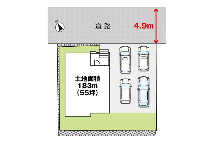 広島市安佐北区口田5丁目22新築一戸建て分譲住宅区画図