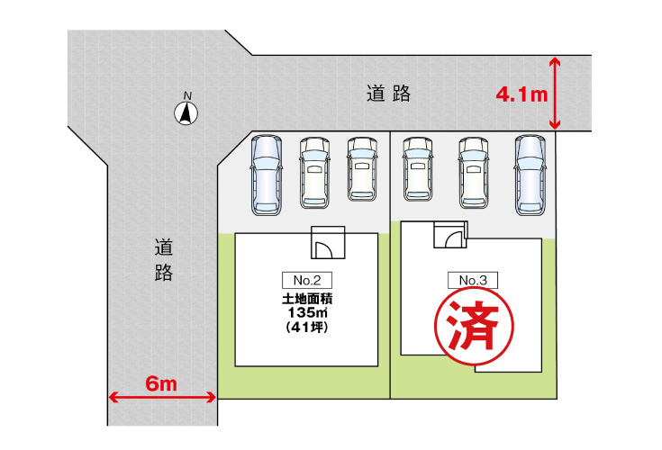 東広島市高屋町中島801新築一戸建て分譲住宅区画図