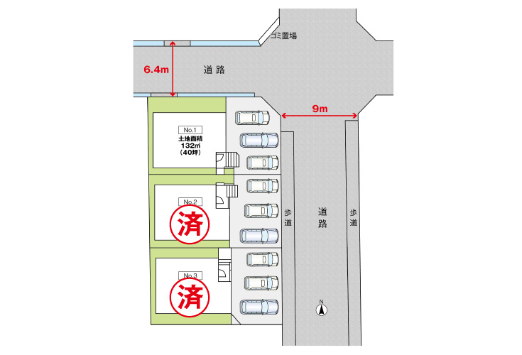 広島市佐伯区城山2丁目23新築一戸建て分譲住宅区画図