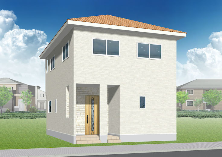 広島市安佐北区口田5丁目22新築一戸建て分譲住宅外観パース