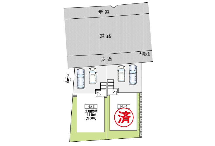 広島市西区井口鈴が台1丁目8新築一戸建て分譲住宅区画図