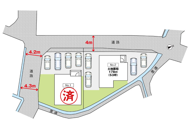 広島市安佐北区可部8丁目13新築一戸建て分譲住宅区画図