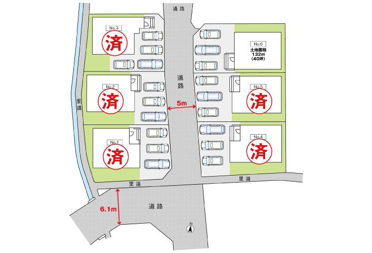 広島市安佐南区八木9丁目1新築一戸建て分譲住宅区画図