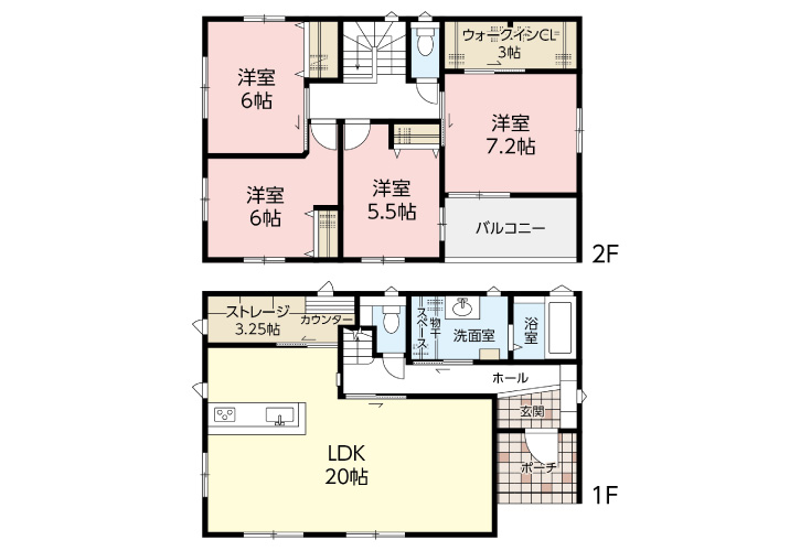 広島市西区己斐大迫2丁目9新築一戸建て分譲住宅間取り図